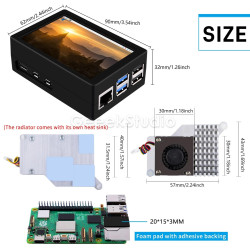KIT-4E(256)  Raspberry Pi 5 (4GB RAM) KIT LCD 3.5 Inch MicroSD 256GB - Complete SET SIAP PAKAI
